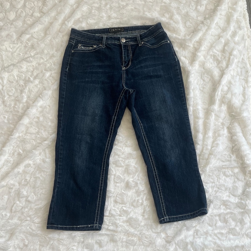 Cato Premium Capri  Classic Jeans, Dark Denim, Size 12
